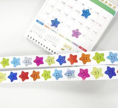 Colorful Smiley Face Star Stickers 1 Inch Self Adhesive 700 Stickers Per Roll