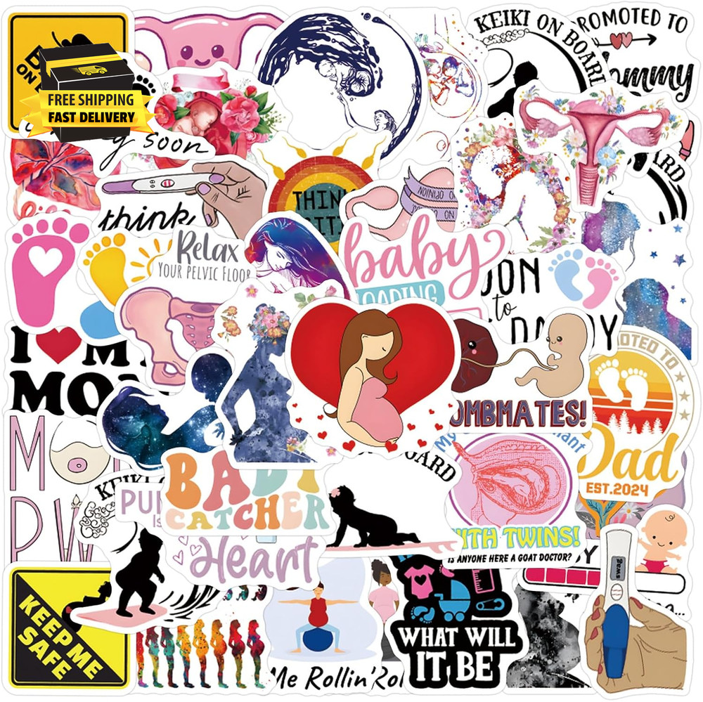 Taking Care of Pregnant Women Stickers for Water Bottle Laptop Notebooks Phones
