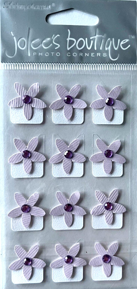 Jolee’s Boutique Dimensional Stickers ~ Purple Jeweled Flowers 12 pc