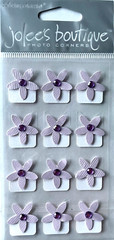 Jolee’s Boutique Dimensional Stickers ~ Purple Jeweled Flowers 12 pc