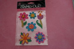 PROVO CRAFT STAND-OUTS «FUNKY FLORAL» PAPER SCULPTURE FLOWERS