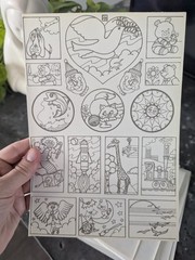 Vintage 80s Color Your Own Stickers Sheets Lot Of 13 Pgs Rainbows Bears Unicorns