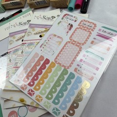 Craft Lot Journal Supplies Washi Hanger Tape Stamps Stickers Stencils Punches
