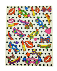 Vintage Lisa Frank Sticker Sheet Lipstick Sunglasses Heels S125 1990s 4.5×6″