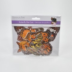 Forever in Time 33pc Butterfly Die Cuts Foil Accent Orange Scrapbook Craft NEW