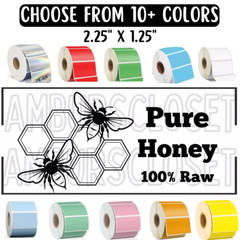 PURE HONEY STICKERS 2.25″ ORGANIC RAW SEALS LABELS Food SCRATCH RESISTANT
