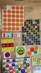 Vintage Assorted Smiley Face Stickers Nostalgic Highlights Wal-Mart Hallmark AGC