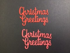 Christmas Greetings Die Cut Embellishments 6 Pcs 1-1/4” x 2” Scrapbook Cards
