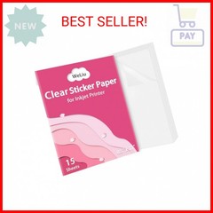 WeLiu Printable Transparent Sticker Paper – 8.5″ X 11″ Blank Custom Label Sticke