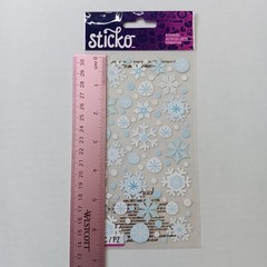 EK Success Sticko Blue/White Winter Snowflakes Glitter Stickers – 79 PC