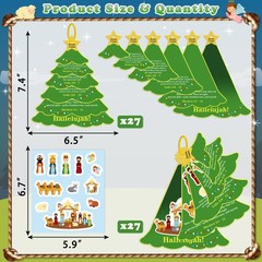 27Sets Christmas Crafts Nativity DIY Christmas Tree Stickers Play Set VBS Rel…