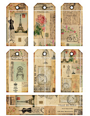 VTG Ephemera Tags & Bookmark Card Toppers Supply Scrapbook Junk Journal Crafts
