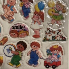 NOS Vintage Cabbage Patch Puffy Stickers At The Circus Kid’s Parade Style 4 1983