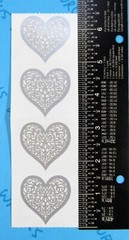 Gray Brocade Heart Stickers Vintage Mrs. Grossman’s