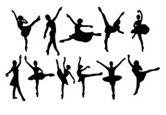 11 BALLET DANCER /DANCERS SILHOUETTE DIE CUT/ CUTS MEN & WOMAN DANCING, CLIPART