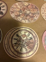 Clock Face Die Cut Shapes Vintage Style Collage Scrapbooking