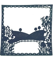 7- RED, GREEN, & BLACK TRACTORS ON FARM «COUNTRY LIFE» SILHOUETTE DIE CUT/CUTS