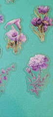 PK2 12pc individual Purple & Pink Floral Transparent Crafting Multiuse Stickers