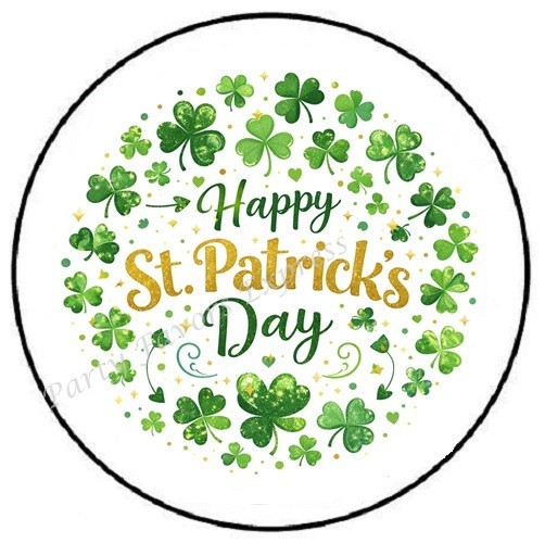 ST PATRICKS DAY SHAMROCKS ENVELOPE SEALS LABELS STICKERS PARTY FAVORS