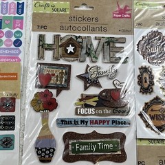 Lot Of 17 Sheets Of Crafters Square Stickers For Scrapbooking. Unused