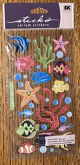Sticko JOLEES Velum Tropical Fish Starfish Seaweed Sea Ocean Scrapbook STICKERS