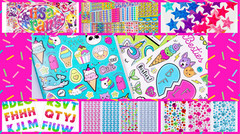 Shine Bright Sticker Bundle – Kid Cartoons Video Game Themes Mix Shape & Sizes