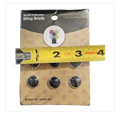 NEW Imaginisce Bling Brads Black Tie 6pcs / Scrapbooking Embellishments