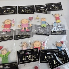 Lot of 22 The Paper Studio La Petites Wooden Sticker Embellishments New NIP