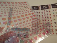 10 NEW-lot-SCRAPBOOKING STICKERS-STICKO-SHIMMERING HEARTS-JOLEES CHOCOLATE BARS*