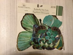 Floral Garden diecut butterflies 33 U choose pink gold or green + 40 «antenna»