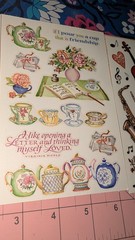 PSX Designs Stickers Lot Of 3 Sheets Tea Party Music Bike Flowers