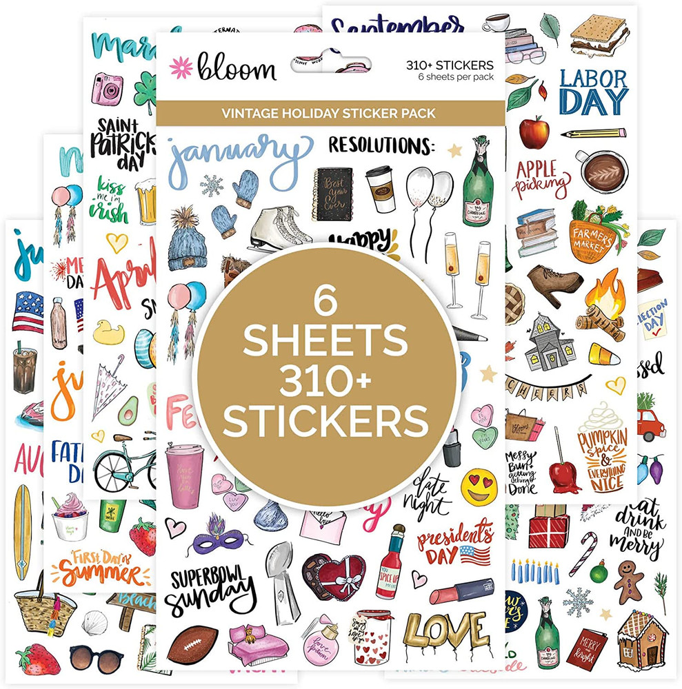 Bloom Daily Planners Holiday Seasonal Planner Sticker Sheets – Vintage Seasonal