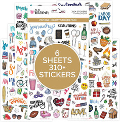 Bloom Daily Planners Holiday Seasonal Planner Sticker Sheets – Vintage Seasonal
