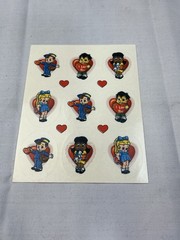 Valentine’s Day Vintage Sticker Sheet Little Girls Boys 1950’s Look Hearts Love