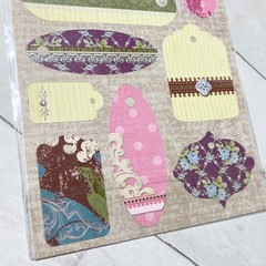 Studio 112 Patterned Tags Stickers Flat Scrapbook Card Embellishments