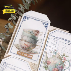 Vintage Vellum Stickers Floral Plants Elements Scrapbooking Supplies Flowers Bot