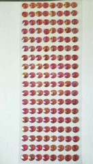 CraftbuddyUS 144 pcs x10mm(18 Stripes)Self Adh Pointed Round Gems,Color-AB FUSCH
