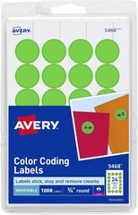Neon Green Removable Circle Stickers – 18 Packs of 5468 for Quick Identification