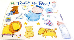 David Walker Stickers That’s My Boy Whimsical Dog Teddy Bear Rare 2 Sheet Set