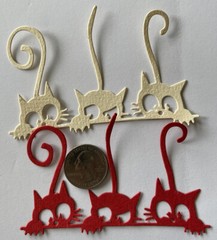 THREE CAT Die-Cuts(3pc)Howling •Kitten•Animal•House-cat•Outside •Feline•Fuzzy•￼