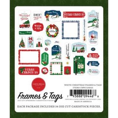 Crafts CB Frames Tags White Christmas Snowman Dec 25 Retro Holiday Scenes Jolly