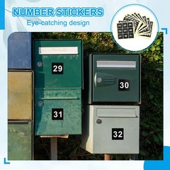 2″ Consecutive Number Stickers 1 Set Self Adhesive Number Decals Black