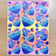 Lisa Frank Vintage Stickers Dolphins & Sharks Full Sheets S211 S218 New