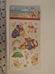 4 SHEETS OF DISNEY SPARKLELY WINNIE THE POOH STICKERS-1 PACK-SCRAPBOOK**