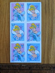 Vintage Disney Cinderella Stickers Blue Pink Rectangles Three (3) Sheets