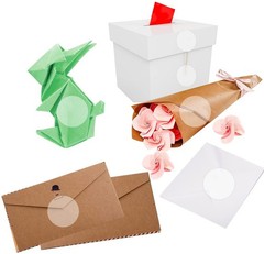 SMARSTICKER Super Gloss Clear Transparent Retail Package Envelope Seals 2″ Chris
