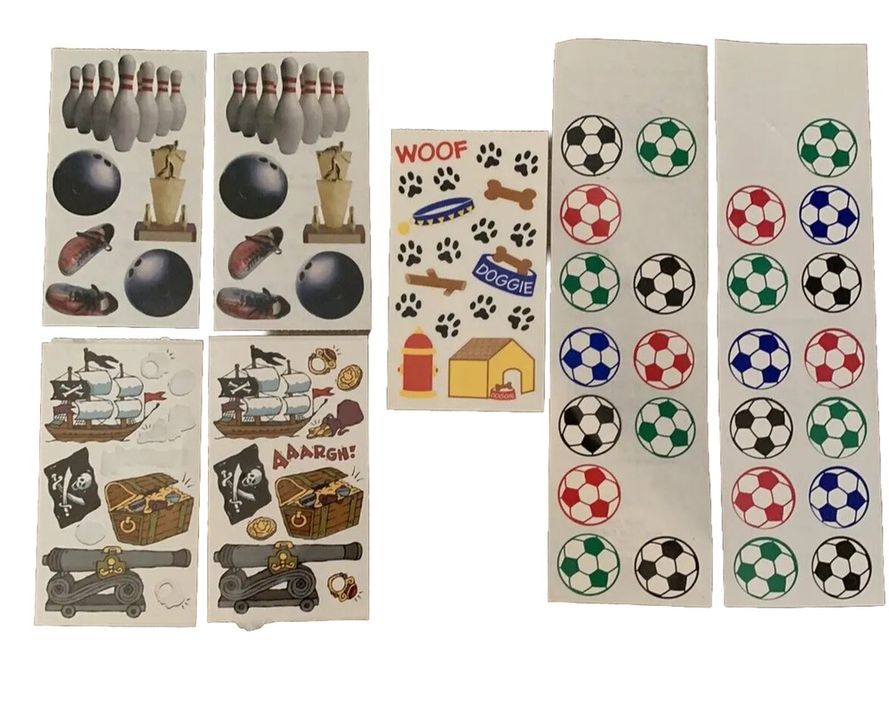 Frances Meyer Stickers Soccer Balls 502 Puppy Fun 839 Pirates 902 Bowling 920