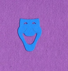 COMEDY MASK die cuts scrapbook cards
