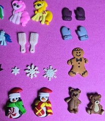 Lot Of 79 Pieces Mixed Miniatures For Crafting, Xmas Baby, Kid, Flowers, MLP ETC