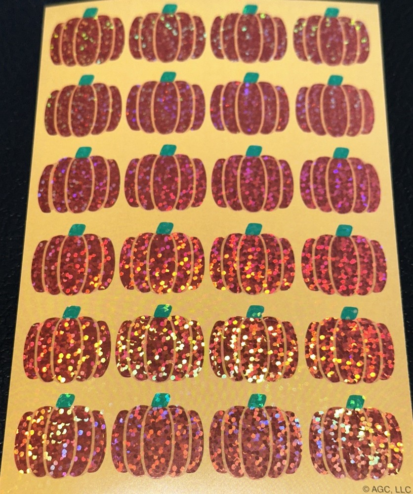 PUMPKIN✨24✨STICKERS✨🎃✨🎃✨🎃✨6” X 4”✨GLITTER✨3/4”✨each One ☝️✨CUTE✨AWESOME💫